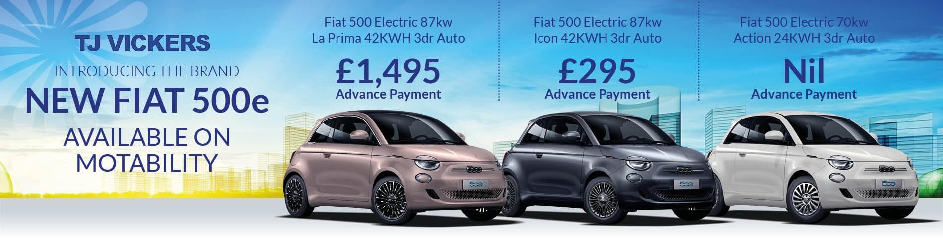Fiat 500e Motability Offers